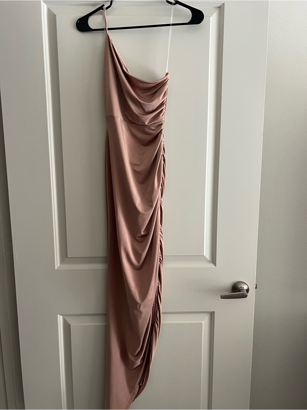 Windsor Blush Satin One-Shoulder Dress